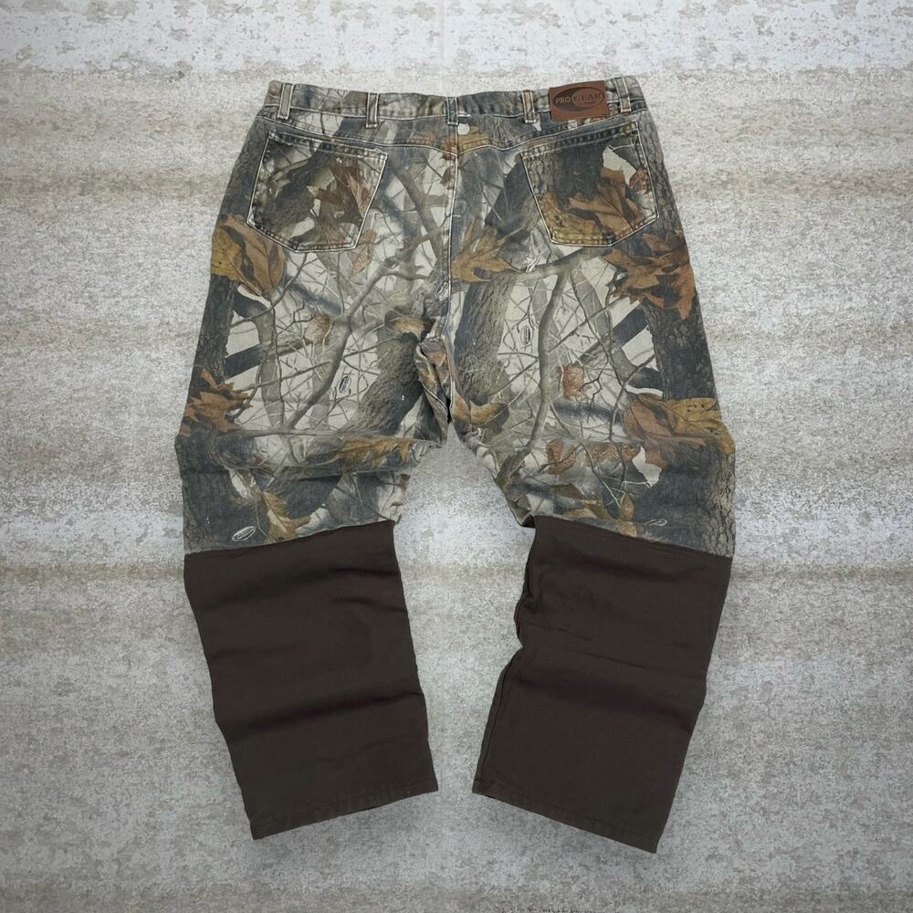 Vintage 90s Wrangler Real Tree Hunting Camo Jeans 42x30 Baggy Brown Double Knees